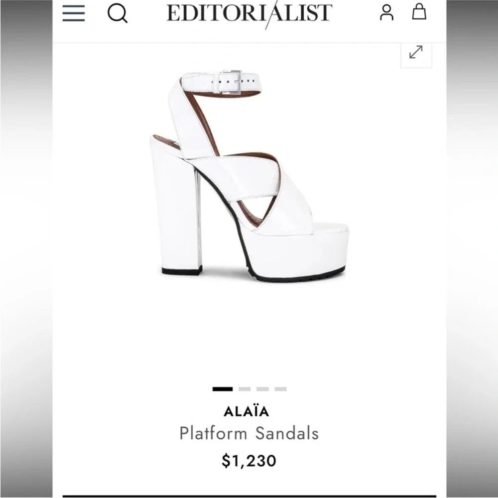 Alaia Paris Black Leather Platform Sandals